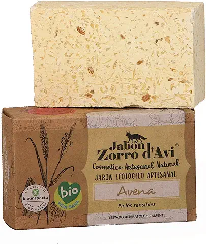 Jabón Zorro D’Avi Jabón Natural Ecológico de Avena para Pieles Sensibles - 120 gr  