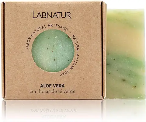 JABON NATURAL LABNATUR PREMIUM 100g ALOE VERA. Elaborado Artesanalmente en Frío y con Ingredientes Naturales.Regenerador Dérmico. Con Propiedades Calmantes y Suavizantes.  