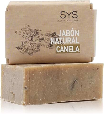 JABON NATURAL SYS 100g CANELA. 100% Vegano Natural con Aceites Esenciales Terapéuticos Cuidado Espinillas Repara e Hidrata Cara y Cuerpo. Vegano  