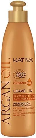 Kativa Argan Oil Leave-in 250 ml | Crema de Peinar | Cabello Seco | Protección, Suavidad y Brillo | Acondicionador sin Aclarado | Aceite de Argán Orgánico  