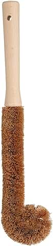 KitchenCraft Natural Elements Cepillo Ecológico para Vasos y Botellas de Madera de Haya con Cerdas de Coco Natural Sin Plásticos 22.5cm  
