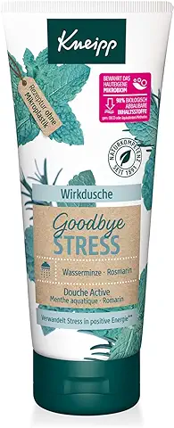 Kneipp Gel de Ducha Hidratante Goodbye Stress con Aceites Esenciales de Romero y Menta Acuática para más Energía, Vegano, sin Microplásticos, 200 ml  