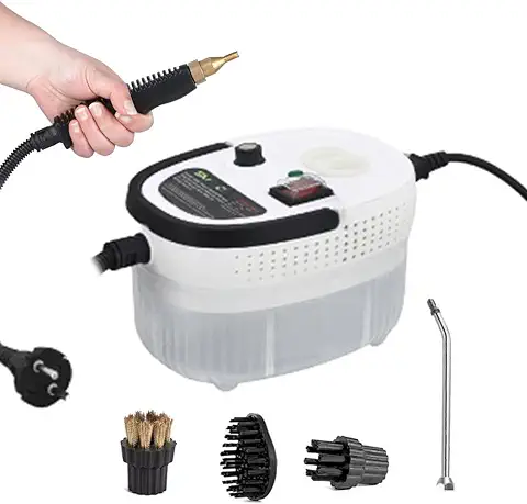 Limpiadora de Vapor, Weytoll Vaporeta de Mano de 2500 W, Depósito de Agua Dividido de 1200 ml, con Kit de Limpieza de Suelos (Cinco Boquillas), Aspiradora de Vapor para Muebles de Cocina, Baño, Coche  