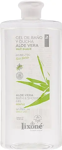 Lixoné - Gel de Ducha Natural de Aloe Vera Activo 500 ml | Gel de Baño Hidratante para Piel Sensible o Piel Seca | Jabón Vegano y de PH Neutro para Uso Diario  