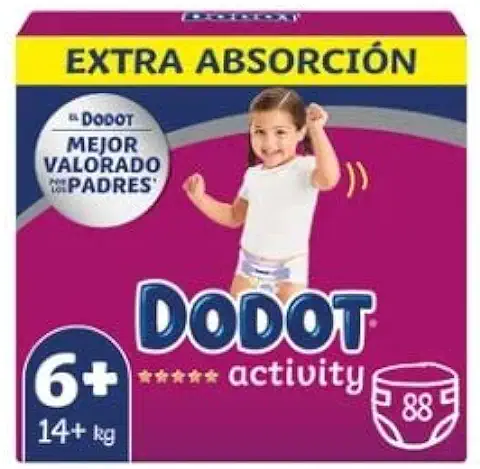 LOGAN Pañal Talla 6+ para Bebés de + de 14 Kilogramos DODOT Activity 88 uds.  