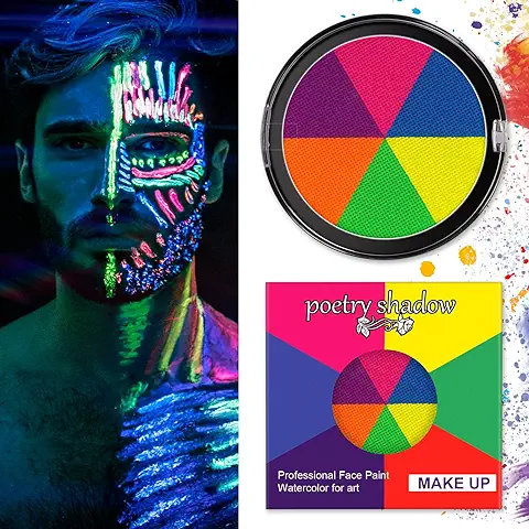 LOPHE Pintura Fluorescente en la Oscuridad, 30g Pintura Cara Niños Hipoalergenica de 6 Colores, Neon Pintura Facial y Corporal Seguridad, Maquillaje para Niñas Halloween Festival Cosplay  