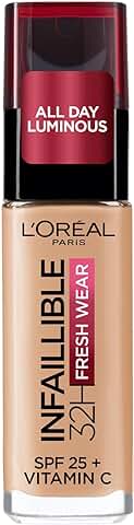 L'Oréal Paris, Base de Maquillaje Líquida Infaillible 32h Fresh Wear, Para todo tipo de Piel, Larga Duración, Tono: Sable Doré (200), 30 ml  