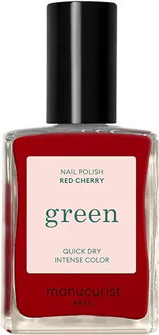 Manucurist Green Esmalte de Uñas rojo - Pintauñas Clásico Natural 9-free Red Cherry - Esmalte de Uñas Vegano y Orgánico (84%) - Manicura - Cuidado de las Uñas - 15 ml  