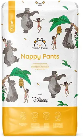 Marca Amazon - Mama Bear Disney Pañales Braguita, Talla 6 (15+ kg), 60 Unidad, Blanco  