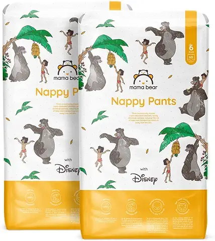 Marca Amazon - Mama Bear - Disney, Pañales Braguita, Talla 6 (15+ kg) , Blanco, 120 Unidad (2 Paquetes de 60) - PACK MENSUAL  