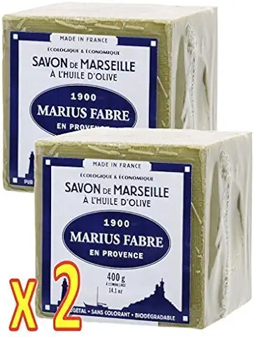 Marius Fabre - Jabón de Marsella con Aceite Oliva Cube de 400 g – Lote de 2 Cubos de 400 g  
