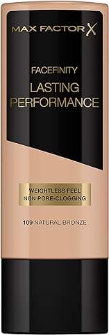 Max Factor, Lasting Performance Base De Maquillaje Líquida, Tono 109 Natural Bronze, 35 ml (Paquete de 1)  