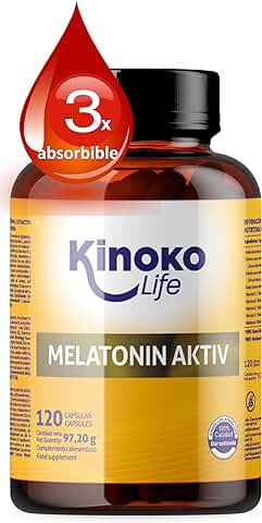 MELATONINA PURA AKTIV 120 Cápsulas con Aceite de Semilla de Cáñamo, Valeriana, Pasiflora, GABA y Vitamina B1, B3, B6 y B12. En Capsulas mas Eficientes que Pastillas para Dormir.  
