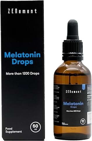 Melatonina Pura Gotas, Botella con 50 ml - Sueño Melatonina Gotas para Dormir Profundamente, Efecto Rápido y Duradero - Melatonina Niños y Adultos - Melatonina Liquida, Fácil Dosificación  