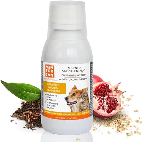 MENFORSAN Alimento Complementario Líquido para Perros y Gatos para Reforzar el Sistema Inmunitario | Refuerza Las Defensas | Potencia el Sistema Inmunitario | 120 ml  
