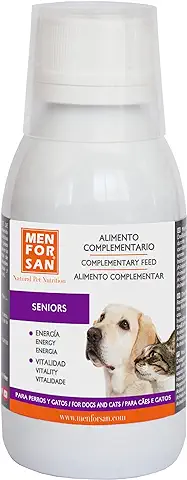 Menforsan Suplemento Nutricional Líquido para Perros Y Gatos Senior | Mejora el Rendimiento Físico | Aporta Vitalidad | Incrementa el Apetito | 120 ml  