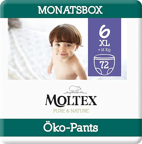 Moltex Pure & Nature Pants Ecológicos Talla 6 (+14 Kg) - 72 Pants (4 Bolsas De 18 Unds)  
