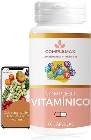 Multivitaminas Mujer Y Hombre. Vitaminas Para El Cansancio Y Mantener La Vitalidad. Vitamina C, D, B1, B2, B6 y B12, Hierro, Zinc, Ácido Fólico... Complejo Vitamínico De 60 Cápsulas Para 2 Meses.  