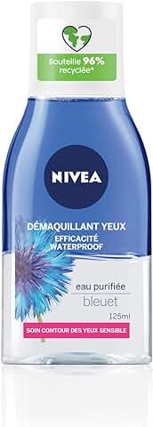 Nivea - Desmaquillante de ojos doble acción en azul (1 x 125 ml), limpiador facial enriquecido con agua purificada, cuidado facial para mujer para todo tipo de pieles, formato de viaje