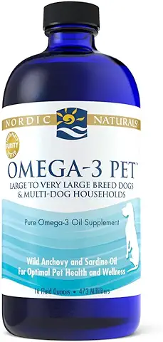 Nordic Naturals, Omega-3 Pet, Aceite de Pescado para Gatos y Perros Pequeños, 473ml, Testado en Laboratorio, Sin Soja, Sin Gluten, No OGM  