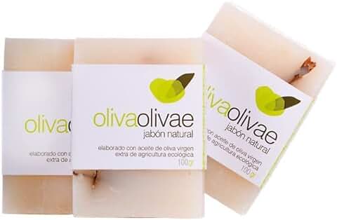 OlivaOlivae - Pastilla de Jabón Natural - 100 g - Elaborada con Aceite de Oliva Virgen Extra - Alto Poder Hidratante y Nutritivo - Indicada para Pieles Delicadas  