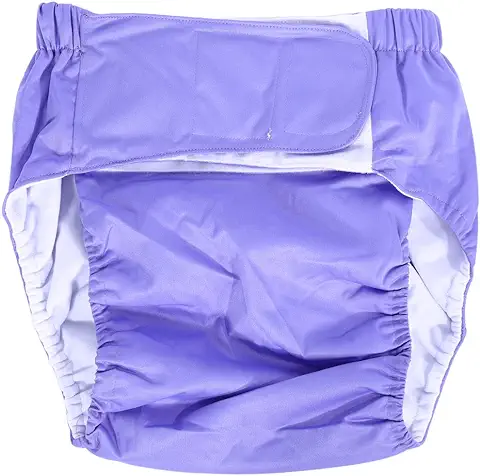 Pañal Adulto -1PC Lavable Pañal de tela Ajustable Pañal Adulto Reutilizable Incontinencia Transpirable Pañal Pantalones 6 Colores(púrpura Brillante)  