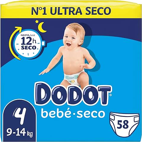 Pañal Marca Dodot. Modelo BEBE SECO T-4 9-14KG. 58UD  