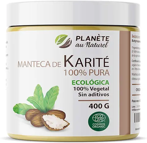 Planète au Naturel Manteca de Karité Ecológica 400 g - 100% Vegetal - Sin aditivos - Sin Refinar