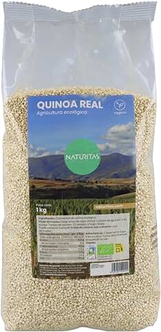 Quinoa Real de Agricultura Ecológica 1 kg bio Naturitas Essentials | Vegan | Alto Contenido en Fibra | Contiene Gluten  