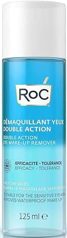 RoC - Desmaquillador de Ojos Doble Acción - Combinación de Agua y Aceite - Elimina el Maquillaje Impermeable - Minimiza los Riesgos de Alergia - 125 ml  