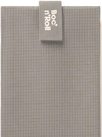 Roll'eat ® | Bolsa Merienda, Porta Bocadillos con Envoltorio Reutilizable, Porta Alimentos Ecológico sin BPA, Bolsa de Tela, Color Gris - Boc'n'Roll Active  
