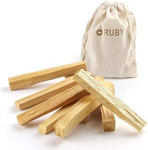 RUBY - Palo Santo Incienso Natural XL-50 Gramos 5-7 pcs Madera Sagrada 100% Natural de Perú para Alejar Las Energías Negativas y Atraer Las Vibras Positivas(50gr)  