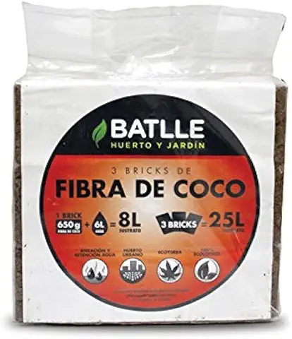 Semillas Batlle Brick de Fibra de Coco 650 g - 8L - pack 3 Unidades  