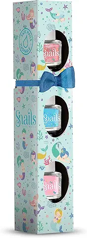 Snails 510737 - Juego de Esmaltes de Uñas para Niños, Diseño de Sirena, 3 x 7 ml, a base de Agua, Lavable, Inofensivo, Vegano  