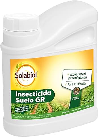 Solabiol Insecticida Suelo para Huerto. Apto para Agricultura Ecológica. Control de Plagas en Cultivos Hortícolas, gris  