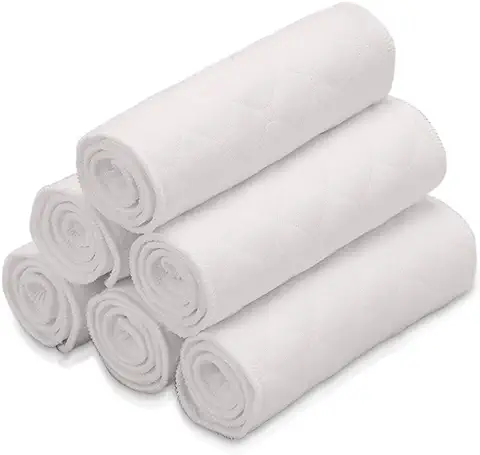 SONARIN Reutilizable tela Suave Pañal Inserciones Pañales Liners Súper Absorbente de agua Esteras,Forros para Pañales, Paquete de 10(6 Capas)  