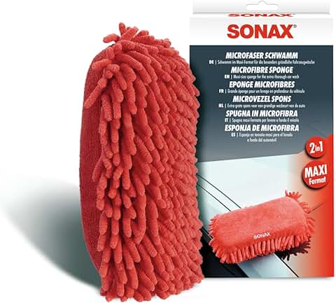 SONAX Esponja de microfibras (1 unidad) en formato maxi para un lavado del automóvil minucioso | N.° 04281000