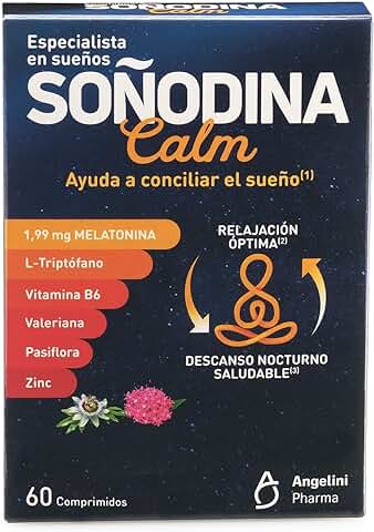 Soñodina Melatonina Calm- Complemento Alimenticio a base de Melatonina y Extractos Vegetales. Ayuda a Conciliar el Sueño(1) , 60 Comprimidos  