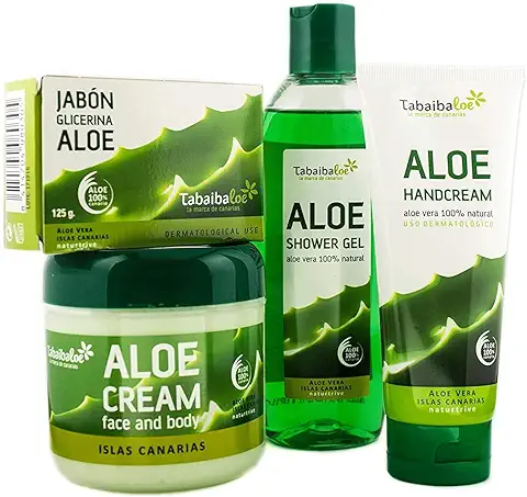 TABAIBA Cosmética Natural Aloe Vera, Neceser Viaje Set Baño y Cuidado Personal  