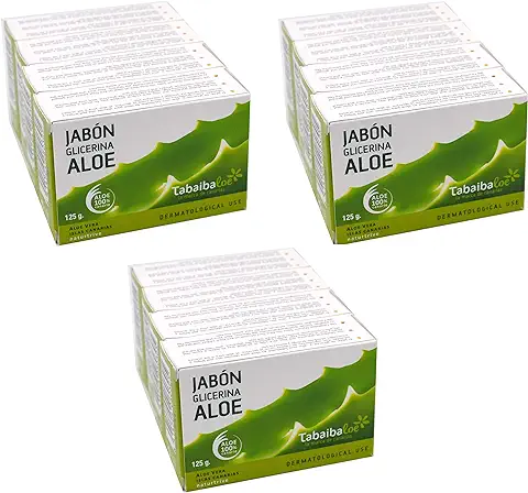 Tabaibaloe Jabón de aloe vera 125gr pack 12 uds  