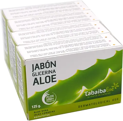Tabaibaloe Jabón de aloe vera 125gr pack 4 uds  