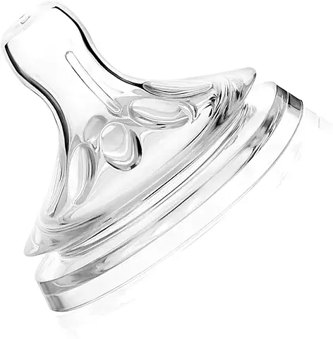 Tetina para Biberón, 4 Piezas Tetinas para Biberones Tetinas para Biberones de Silicona Suave Transparente para Bebés de 6 a 12 Meses  