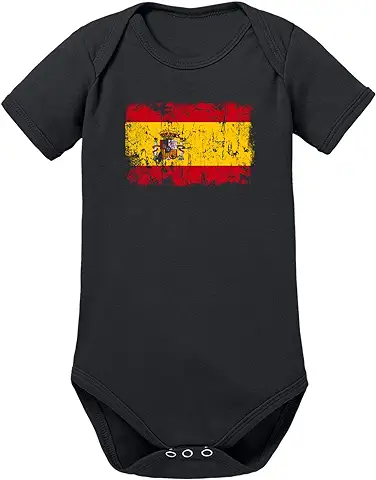 TShirt-People Body para Bebé con la Bandera de España Vintage  