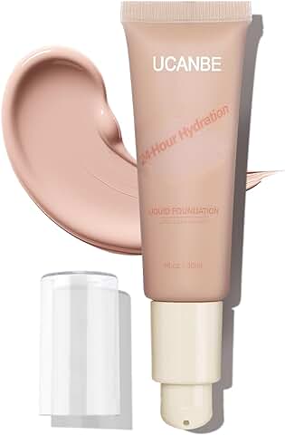 UCANBE Base Maquillaje Impermeable Larga Duración, Base de Maquillaje para Pieles Grasas, Foundation Líquida Mate Alta Cobertura(Natural Ivory)  