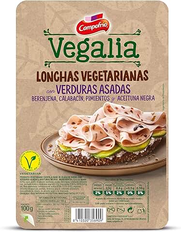 Vegalia - Lonchas Vegetarianas con Verduras Asadas, 100g  
