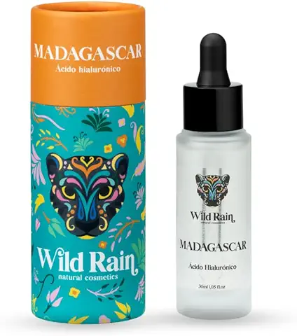 Wild Rain Cosmetics - Serum Facial Ácido Hialurónico Concentrado | Hidratación Profunda 5 Capas Epidermis | Estimula Colágeno y Ceramida | Piel Suave y Elástica, 30 ml  